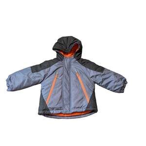 Carter's Hooded Puffer Winter Jacket Toddler Boys 24 M Gray Orange Colorblock